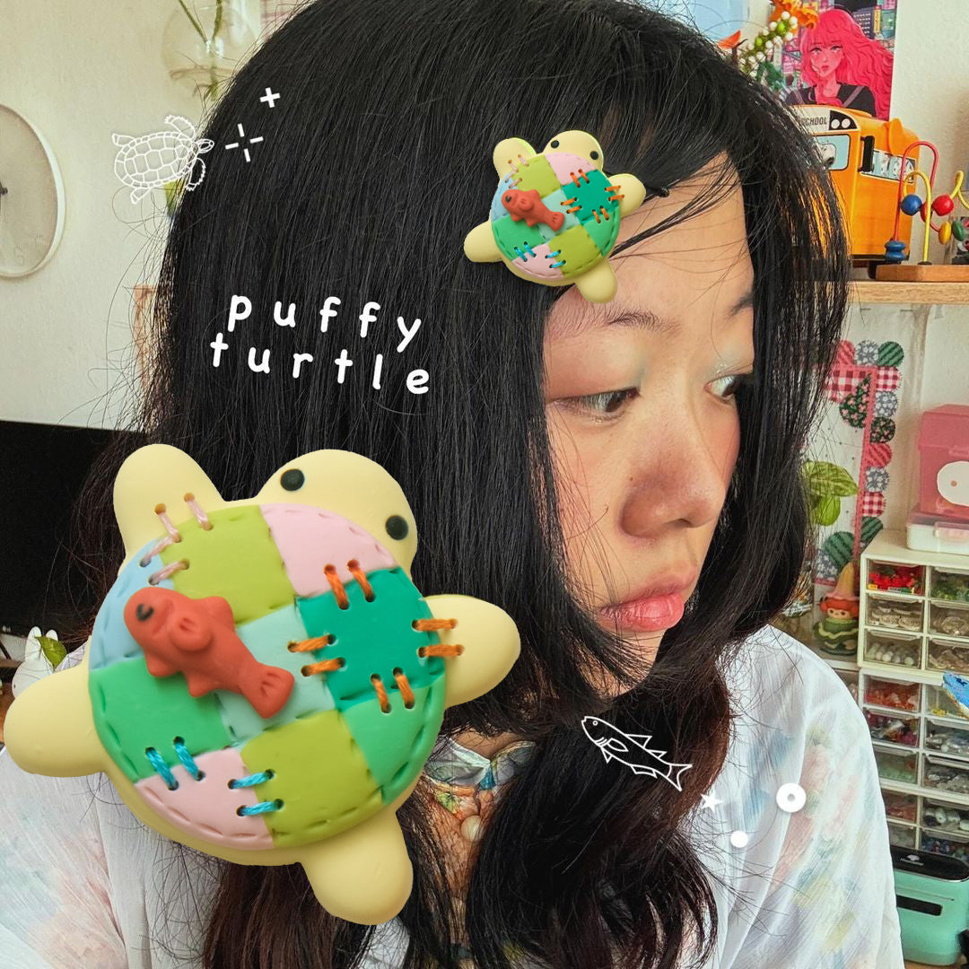 Puffy Turtle : polymer clay accessories