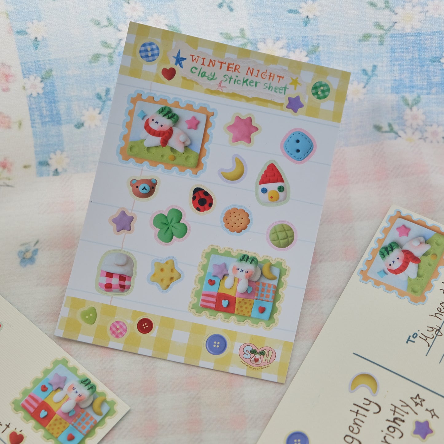 Winter Night Clay Sticker Sheet