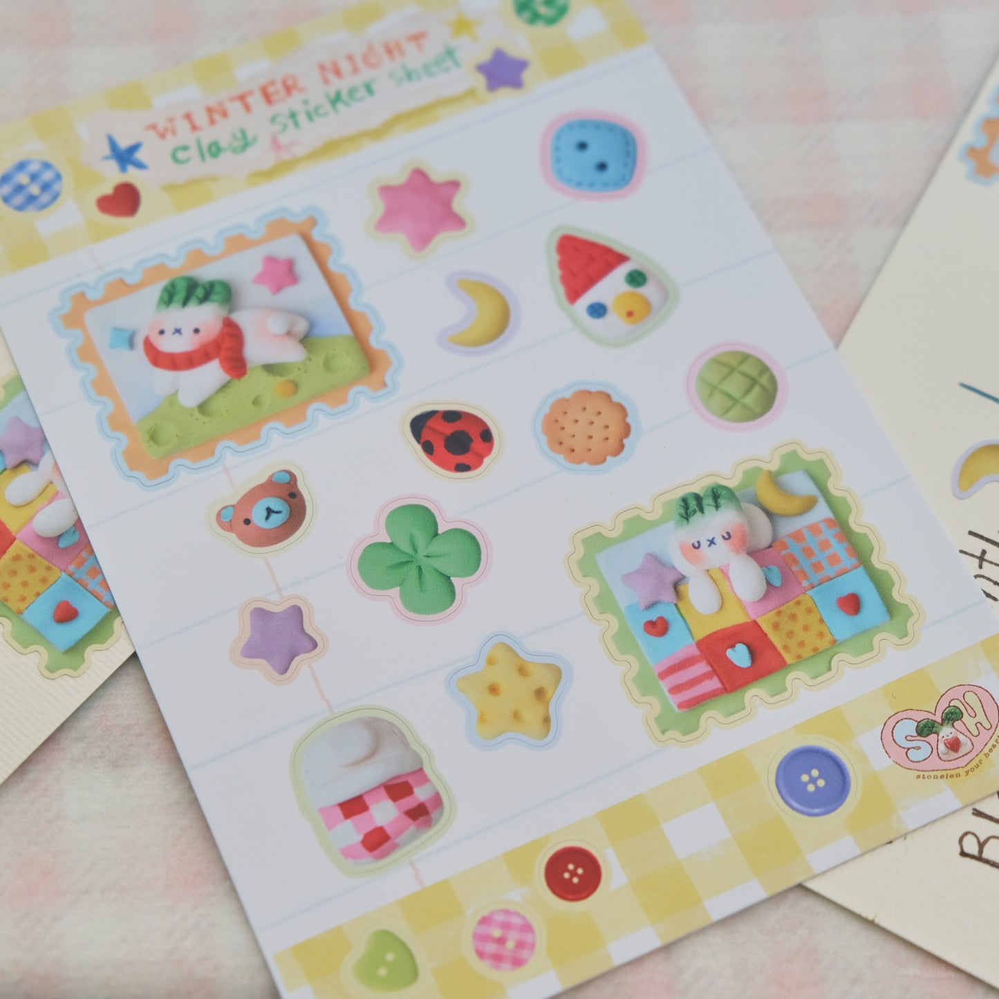Winter Night Clay Sticker Sheet