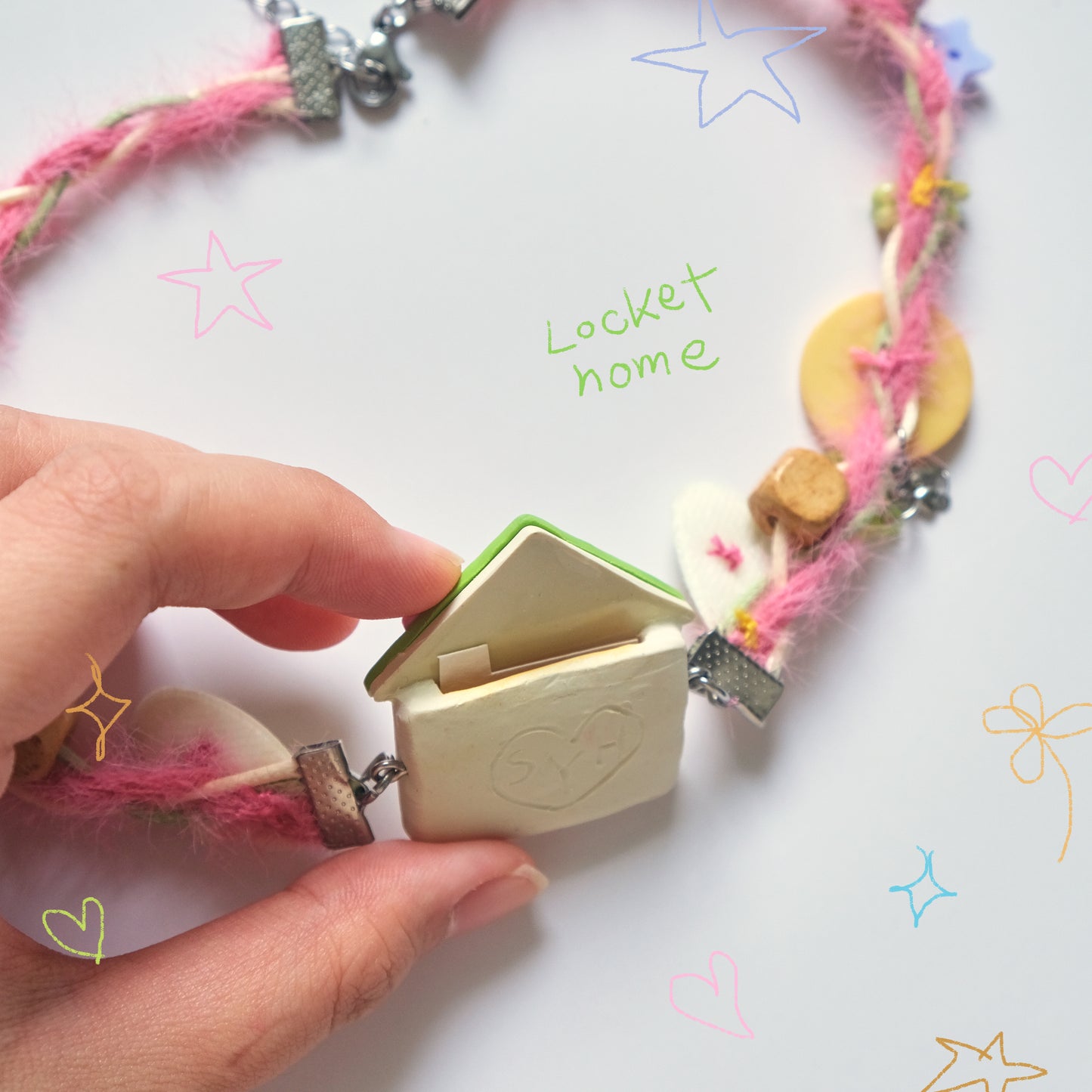 Homie Locket Necklace (Green)