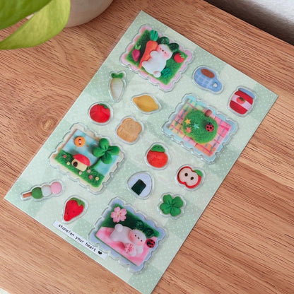 Spring Time: Turby’s Meadow land 3D Sticker Sheet