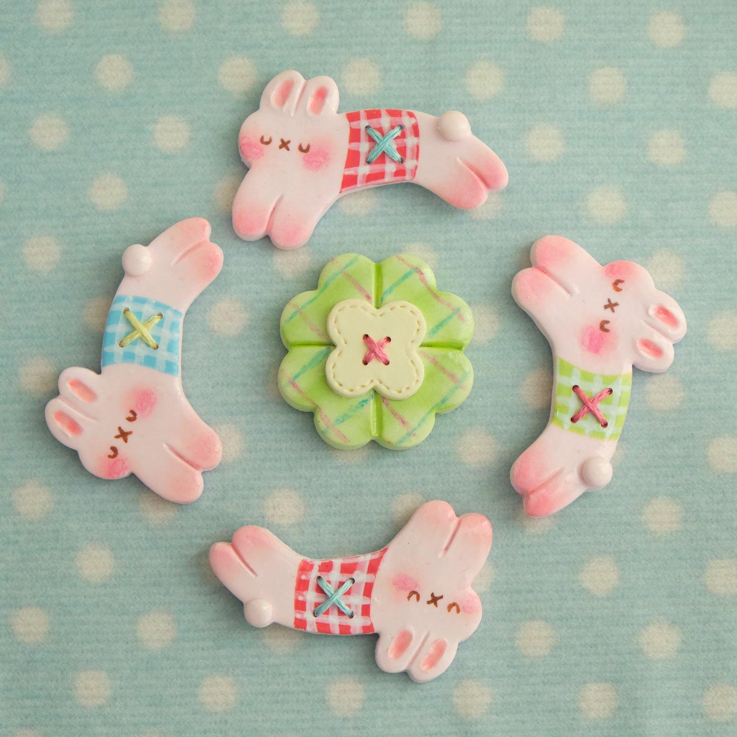 Bunny & Clover Tiny Clay Quilt Accessories