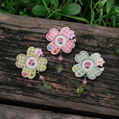 Wooden Clover Hair Clip and Pin