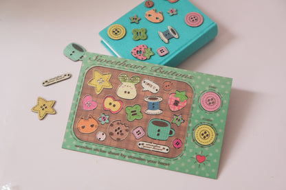 Sweetheart Button Wooden Sticker Sheet