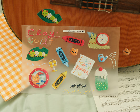 Summer 2025 Clay Quilt sticker sheet