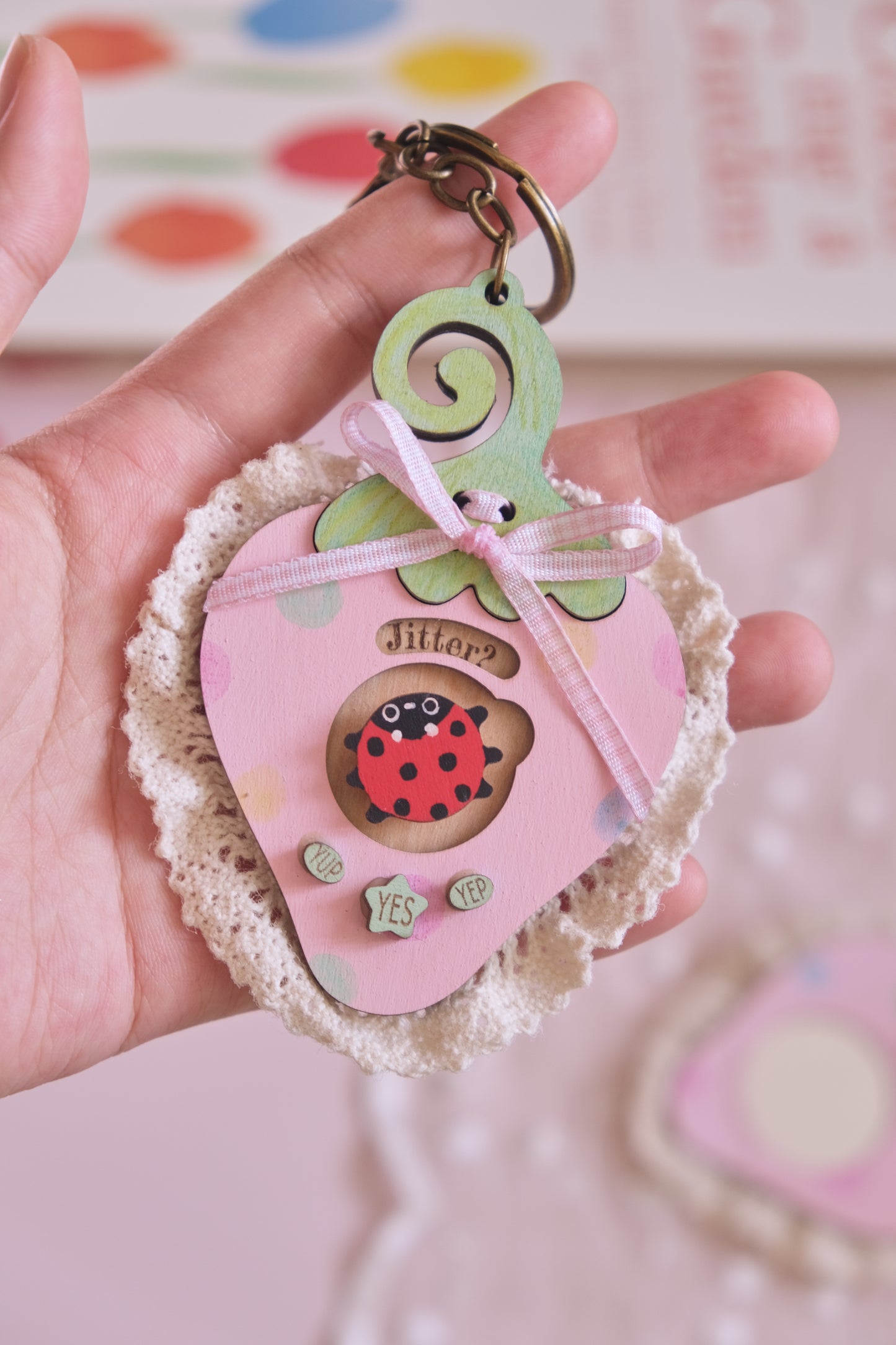 Jitterbug Wooden Fidget Keychain