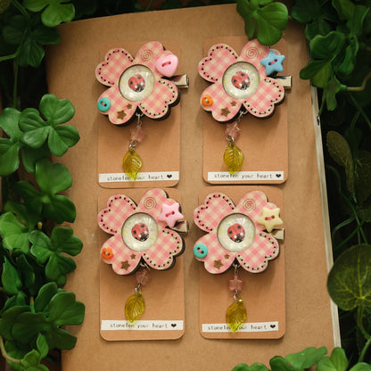 Wooden Clover Hair Clip and Pin