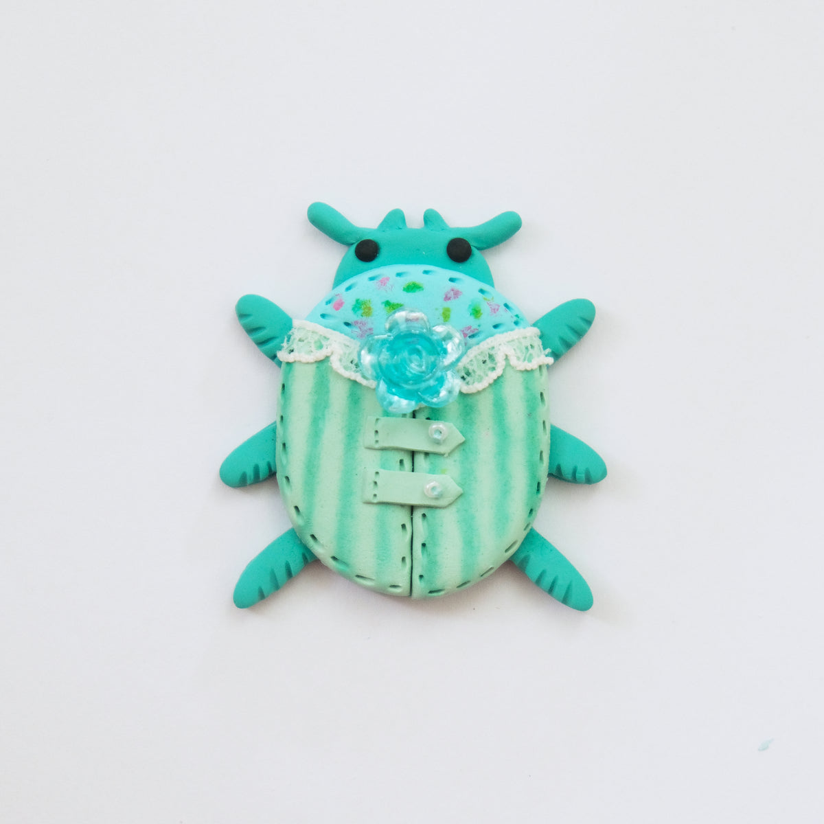 Rosy Beetle : Polymer Clay Accessories