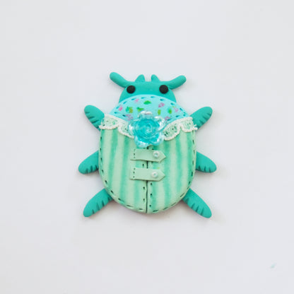 Rosy Beetle : Polymer Clay Accessories