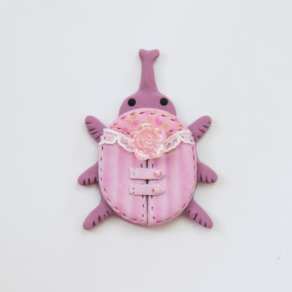 Rosy Beetle : Polymer Clay Accessories