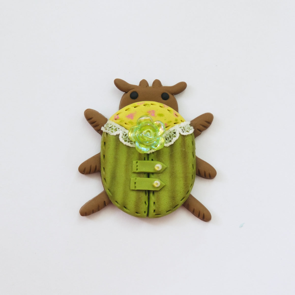 Rosy Beetle : Polymer Clay Accessories