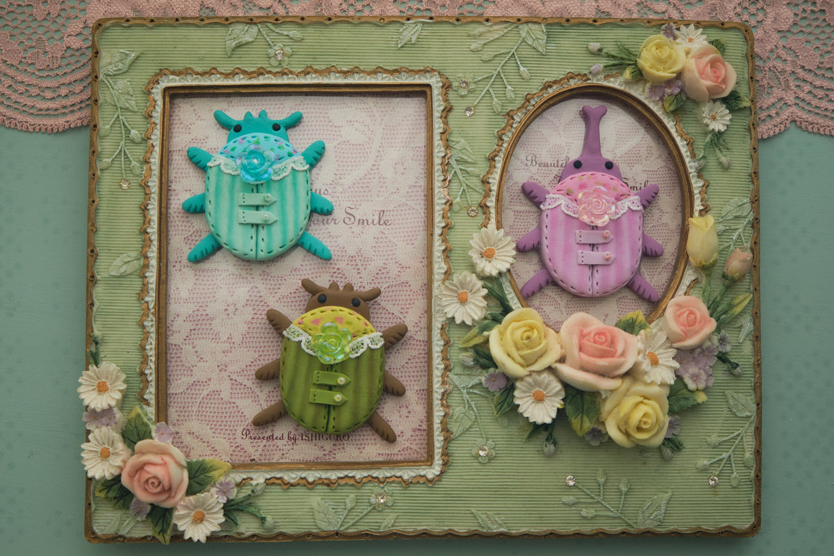 Rosy Beetle : Polymer Clay Accessories