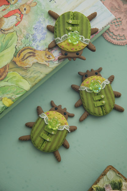Rosy Beetle : Polymer Clay Accessories