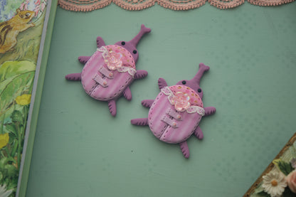Rosy Beetle : Polymer Clay Accessories