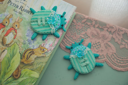 Rosy Beetle : Polymer Clay Accessories