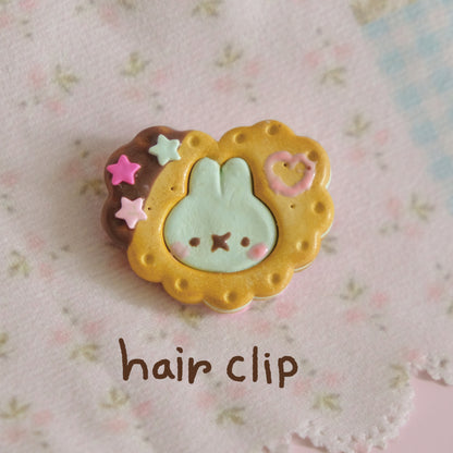Bunny Cookies Clay Hair Clips & Pins