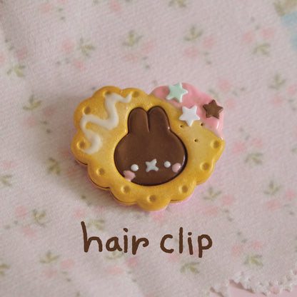Bunny Cookies Clay Hair Clips & Pins