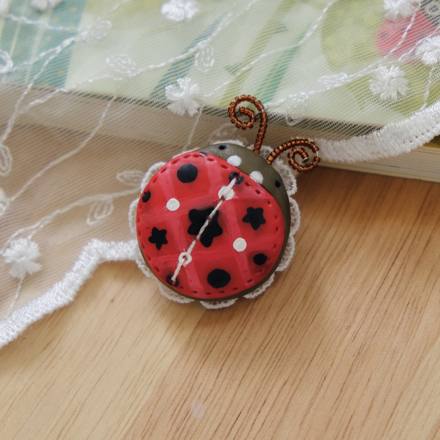 Tiny ClayQuilt Accessories: Ladybug in My Yard Collection
