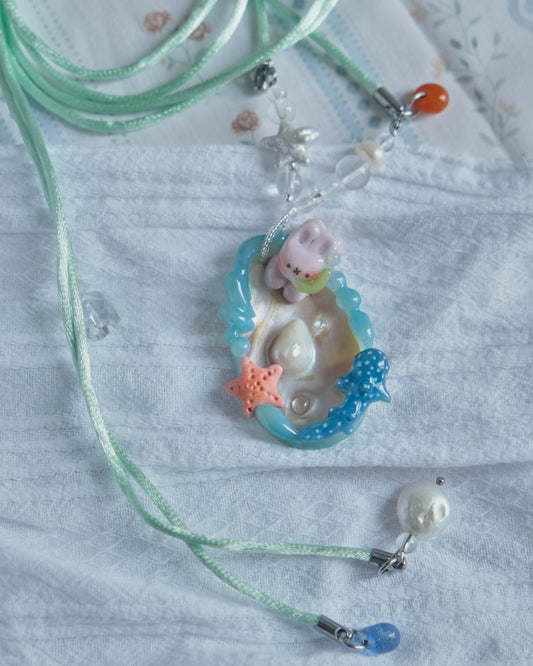 Pearly Ocean Cord Necklace