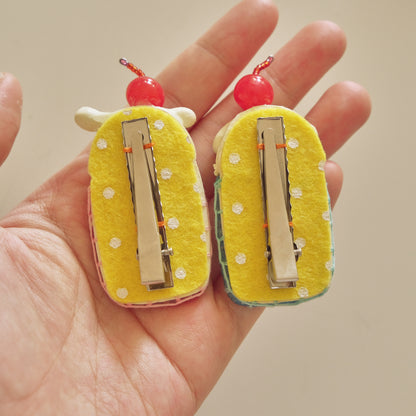 Cream Soda: Polymer Clay Hair clips