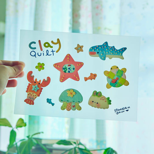 Sea Homie Clay Quilt sticker sheet