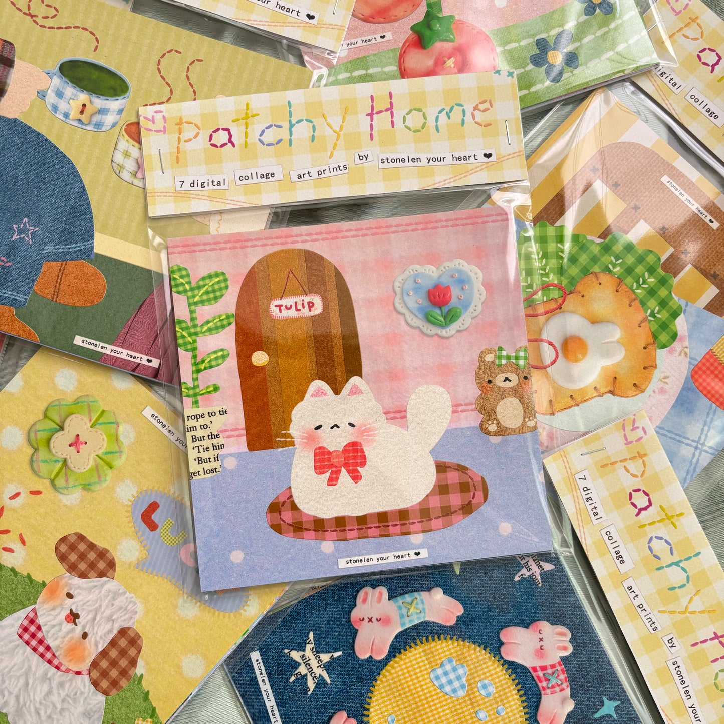 Patchy Home: Digital Collage Art Print