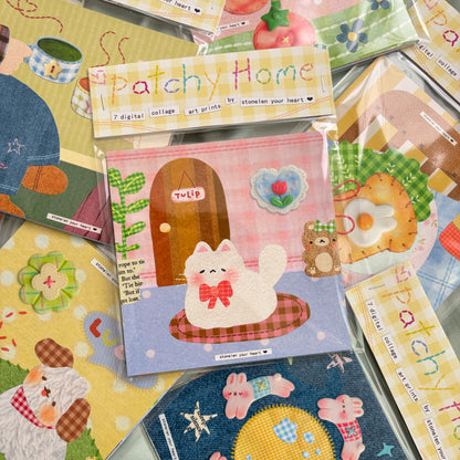 Patchy Home: Digital Collage Art Print
