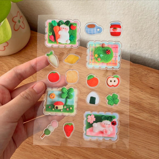 Spring Time: Turby’s Meadow land 3D Sticker Sheet