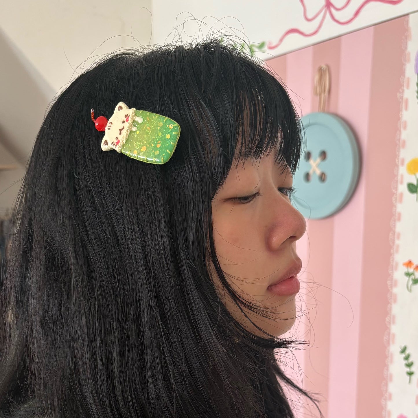 Cream Soda: Polymer Clay Hair clips