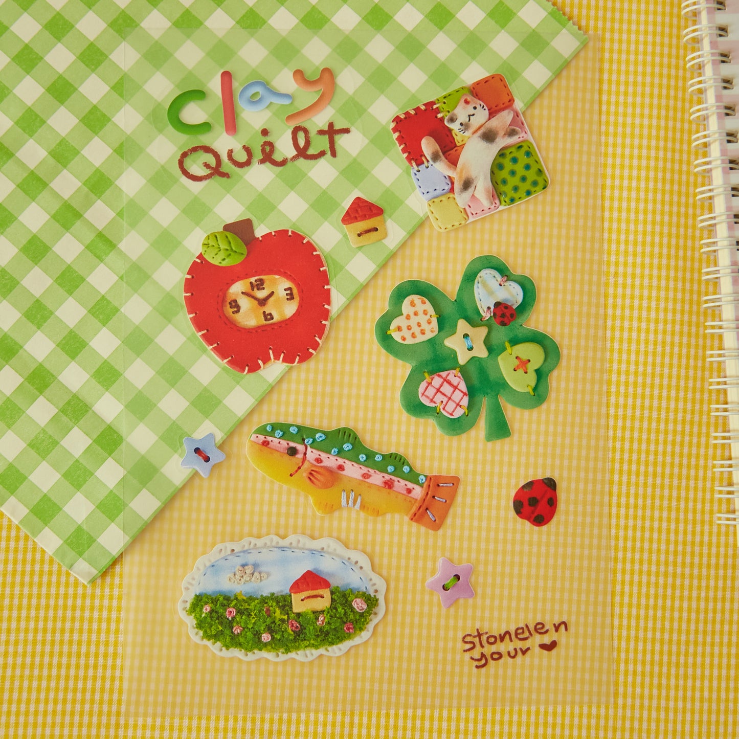 Summer Clay Quilt sticker sheet