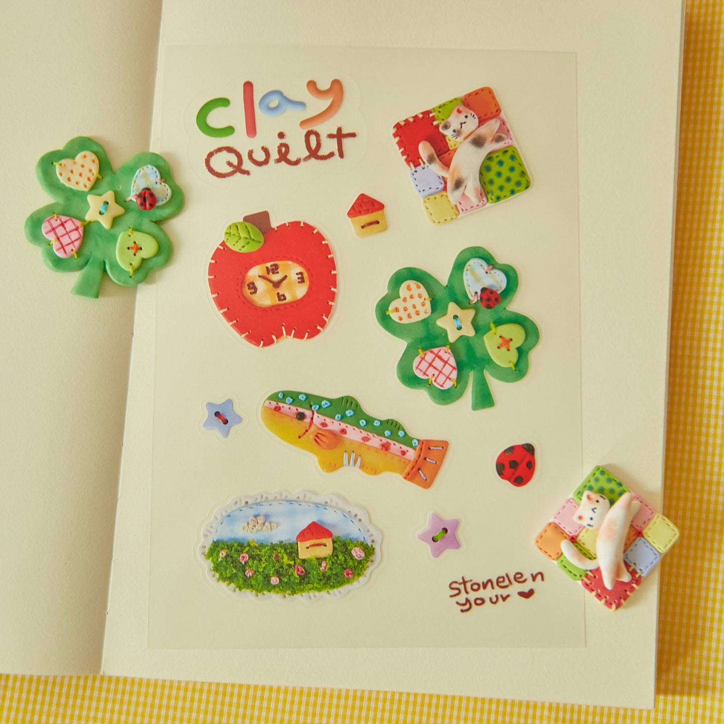 Summer Clay Quilt sticker sheet