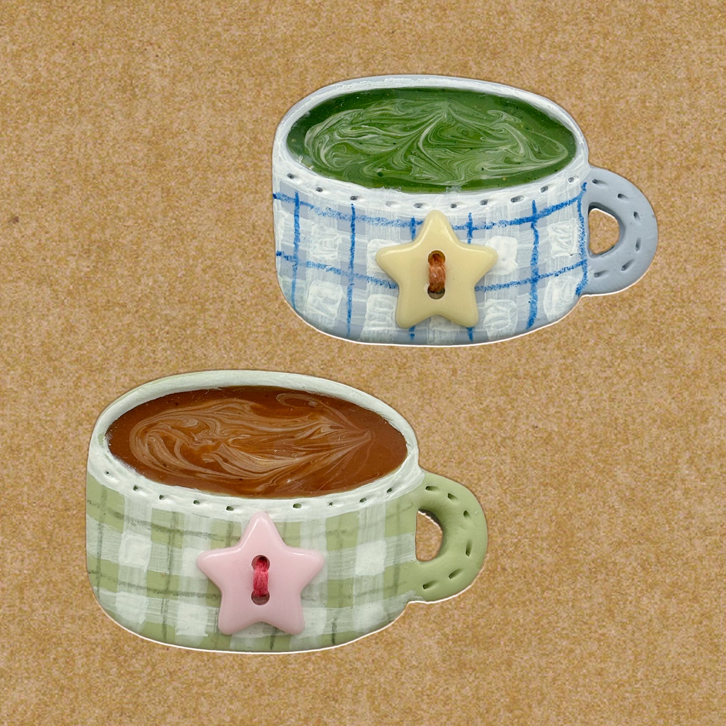 Matcha Latte & Coffee Latte Hairclips