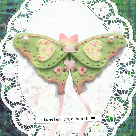 Flattering Moon Moth : Polymer Clay Accessories