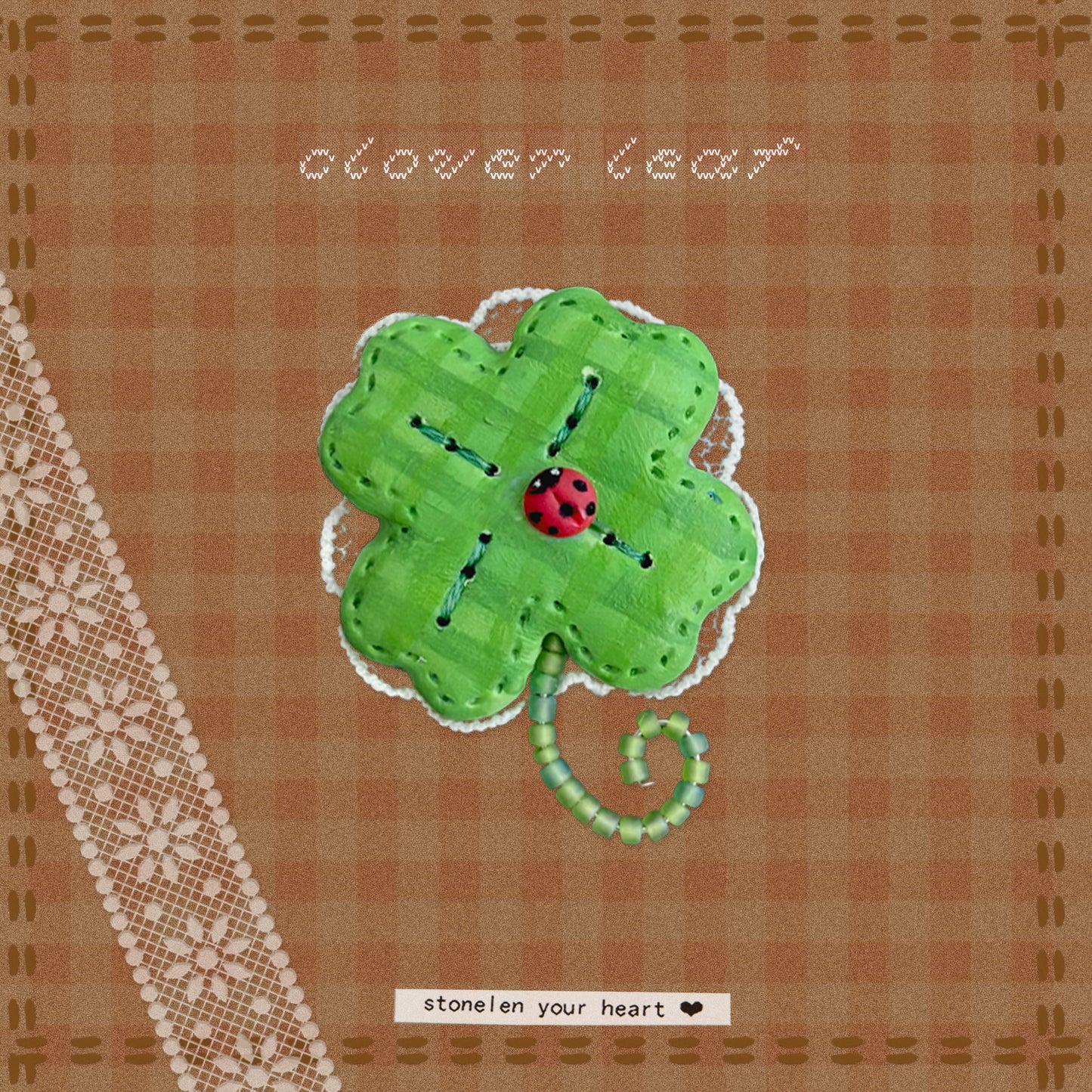 Tiny ClayQuilt Accessories: Ladybug in My Yard Collection