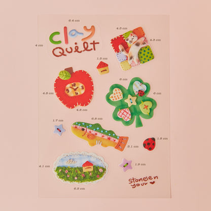 Summer Clay Quilt sticker sheet