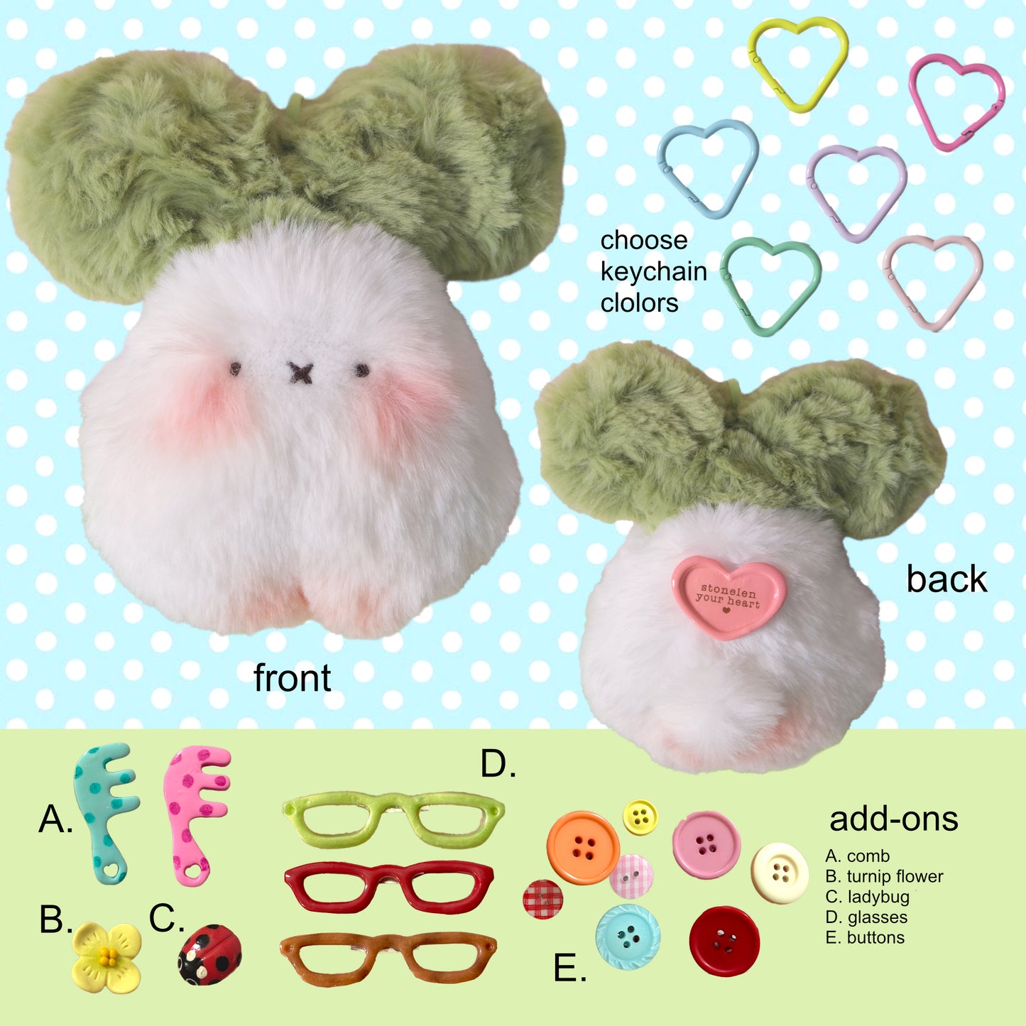 (Pre-Order) Fluffy Turby Plush Keychain